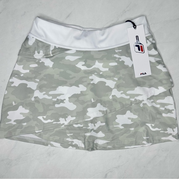 Fila Camouflage Gray White Tiered Tennis Pickleball Skort Skirt - Picture 1 of 12